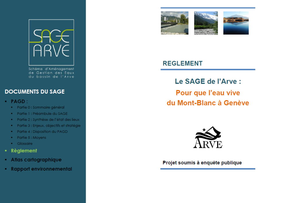 page de garde piece 04-reglement | SAGE Arve